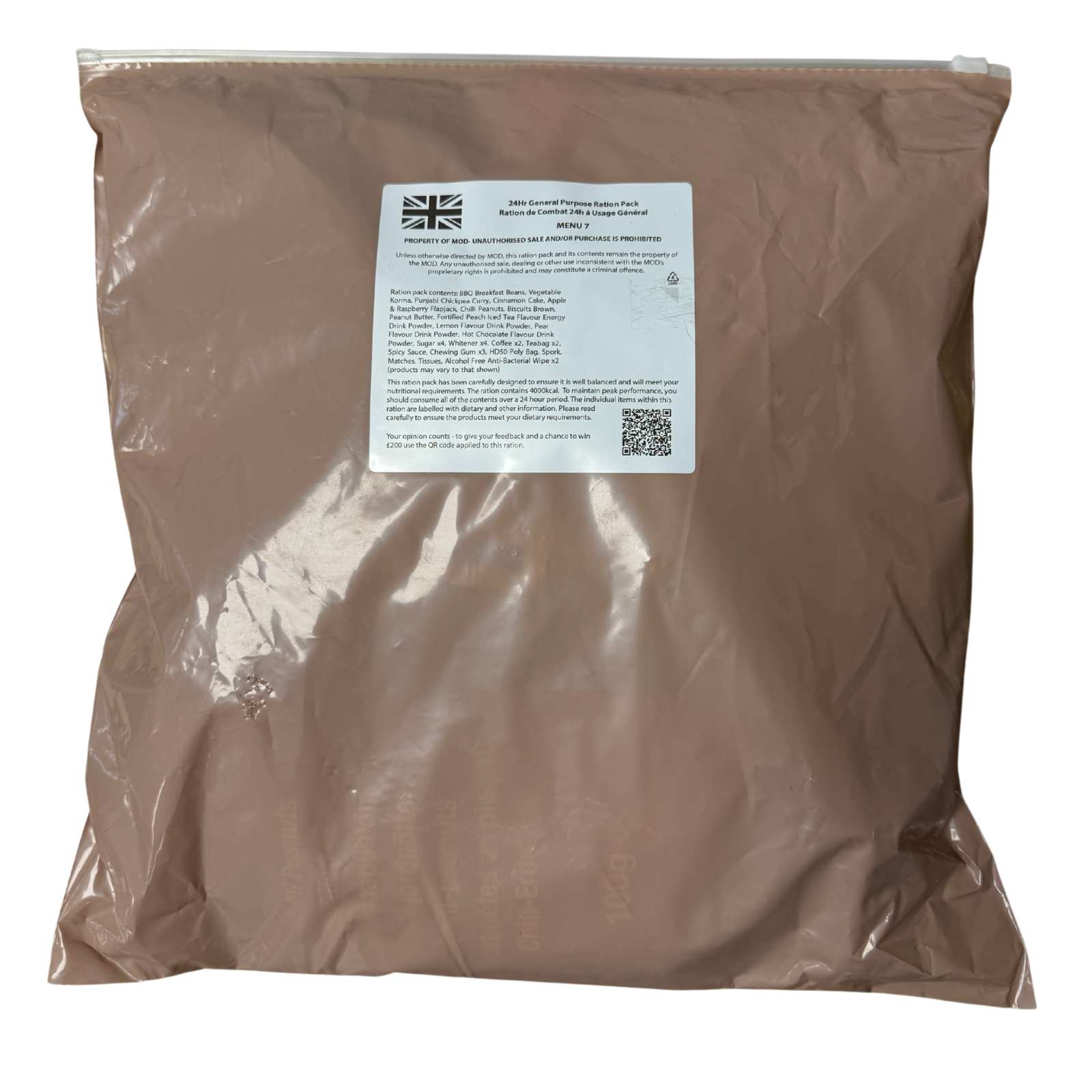 British Army MRE Ration Pack | Zip Lock Seal