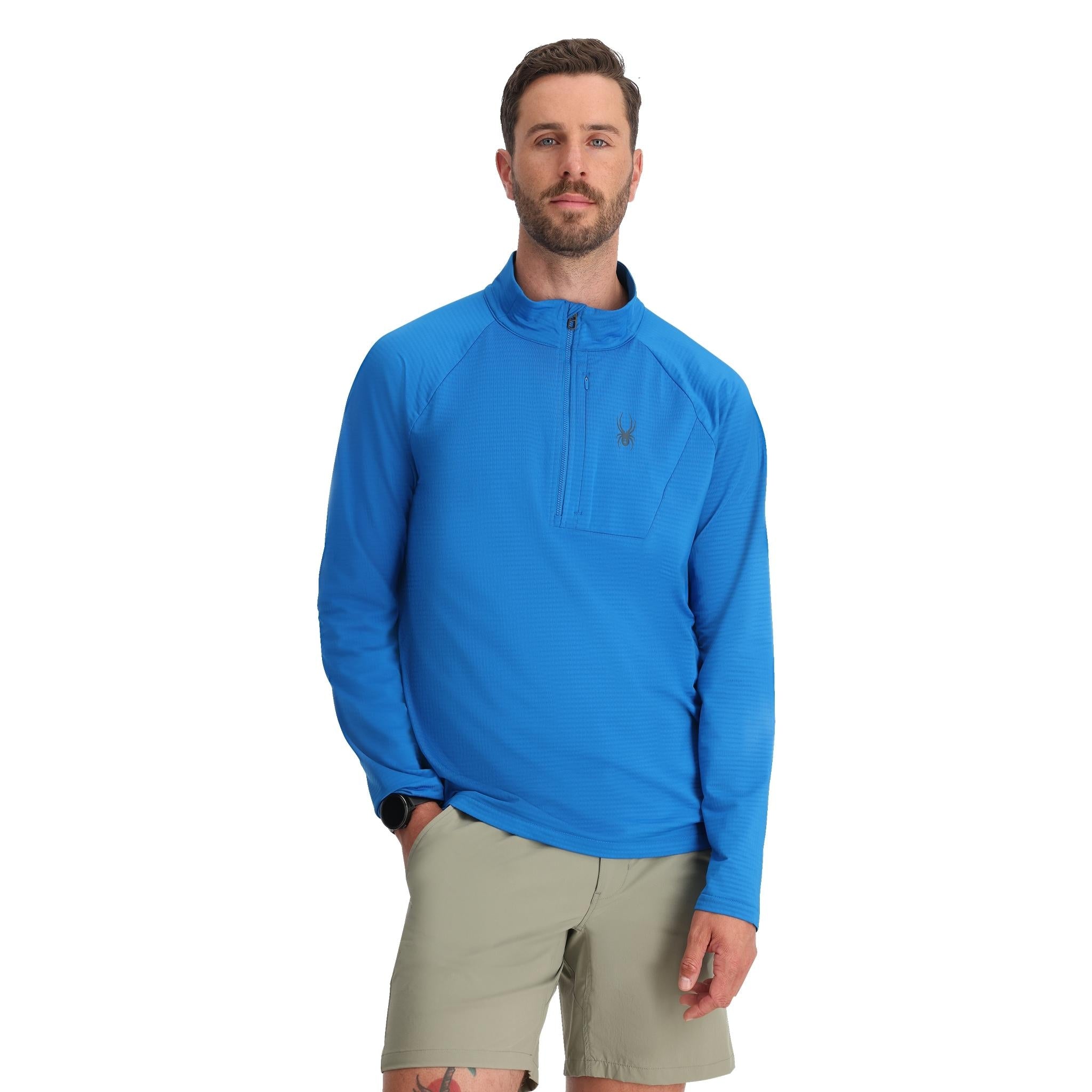 Mens Gridweb Hoodie - Cobalt
