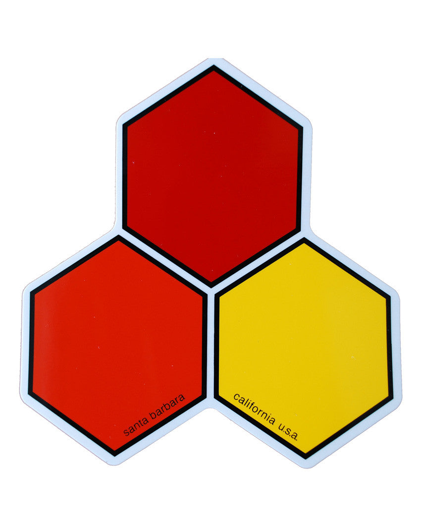 Stickers/ Curren Fin Hex/ 5 Pack