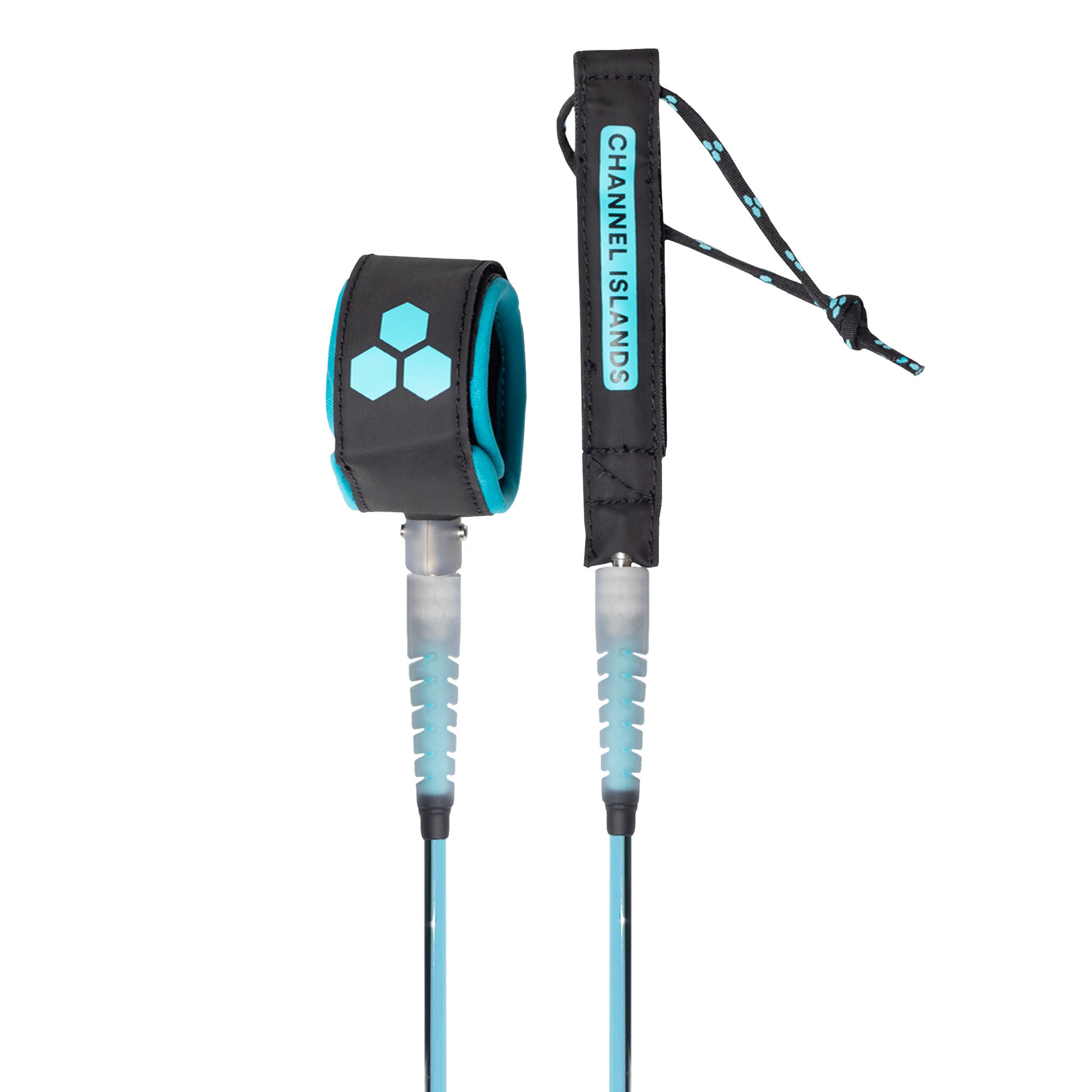 CI Round Comp Leash - Cyan Black