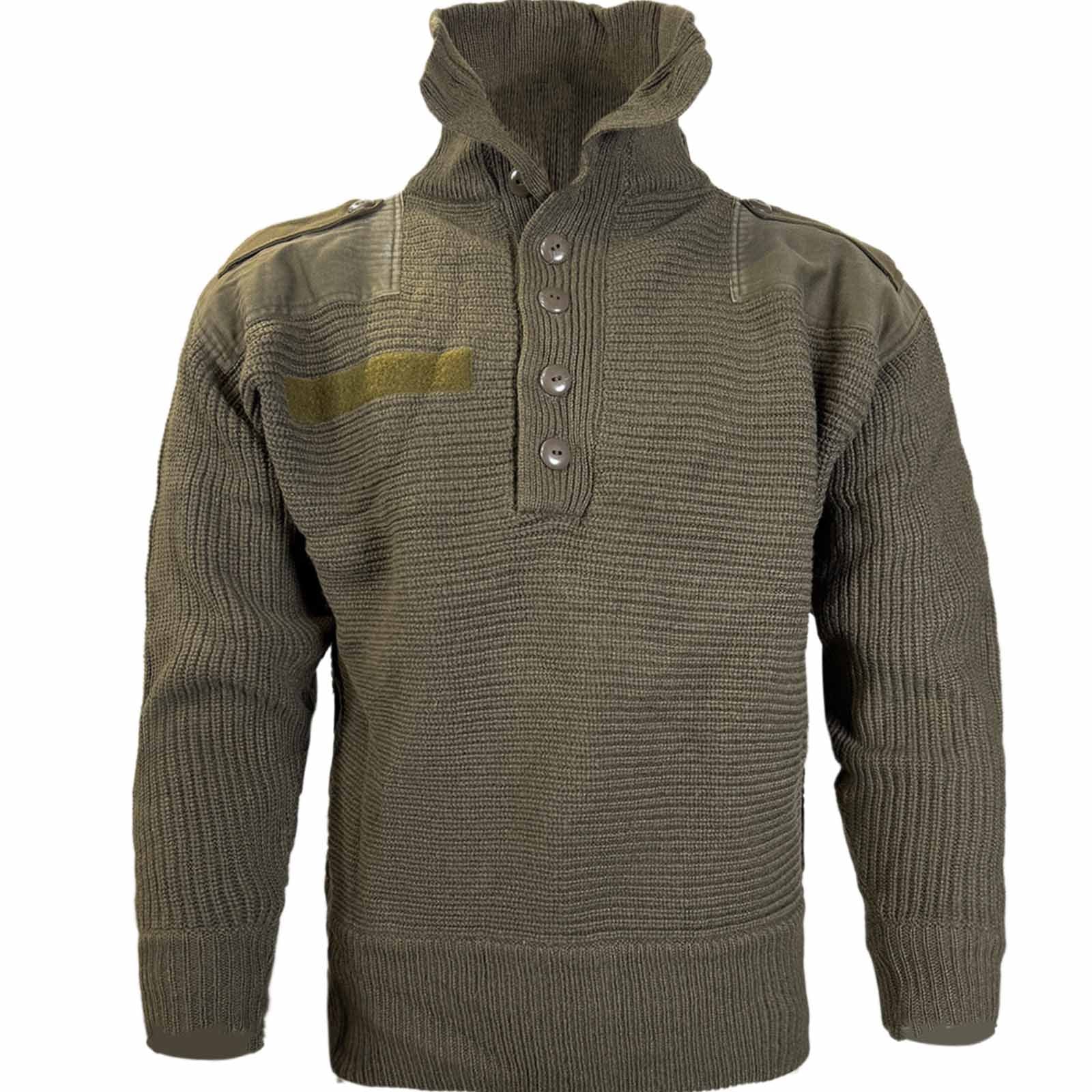 Genuine Austrian Army Olive Wool Alpine Sweater